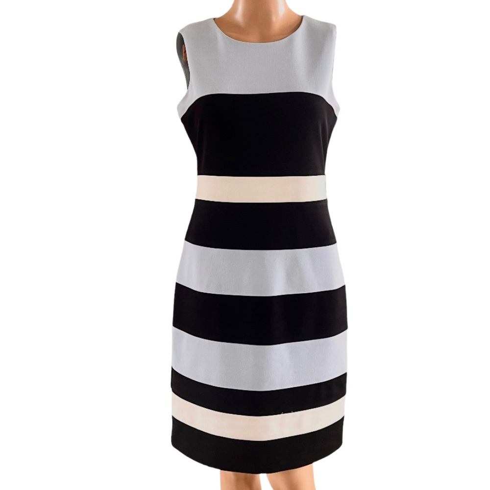 Tommy Hilfiger Striped Sleeveless Mid Length Dress